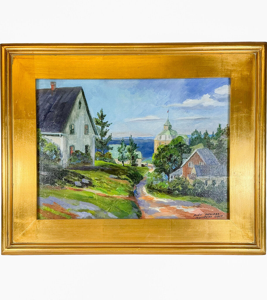 Allen Freshler. "Monhegan Light". Oil on Board.