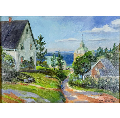 Allen Freshler. "Monhegan Light". Oil on Board.