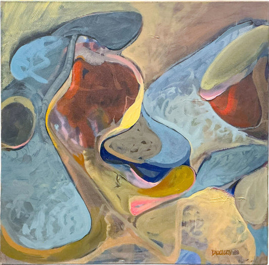 Gordon Daugherty. Abstract with a Swish of Hot Pink. Oil on Canvas.