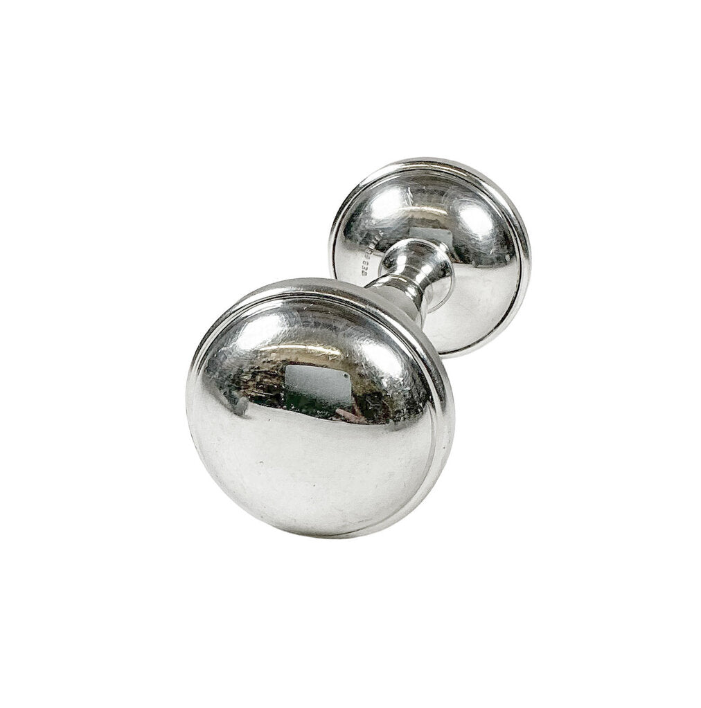 Pewter Dumbbell Baby Rattle