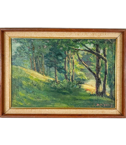 Dorothy Young. Hillside as the Sun Sets. Oil on Board.