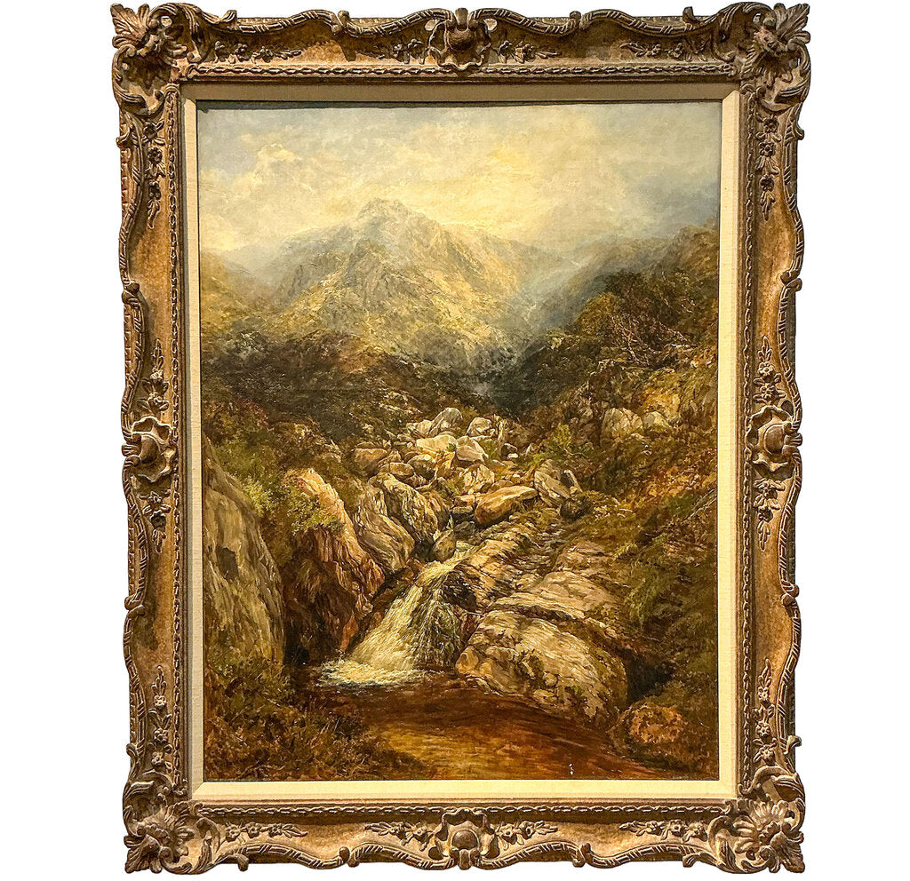 Frederick Henshaw. Highland Stream, Oil on Canvas.