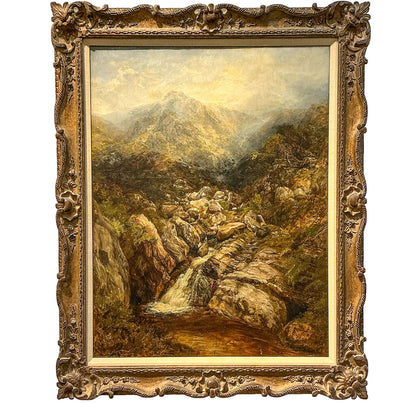 Frederick Henshaw. Highland Stream, Oil on Canvas.