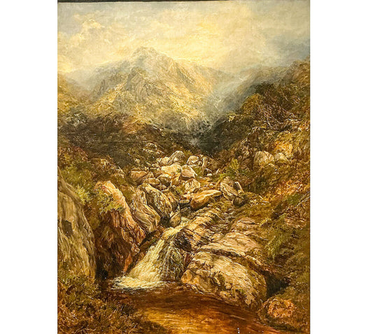 Frederick Henshaw. Highland Stream, Oil on Canvas.