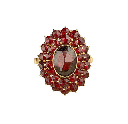 10 K Gold & Garnet Cluster Ring