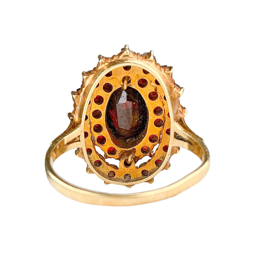 10 K Gold & Garnet Cluster Ring