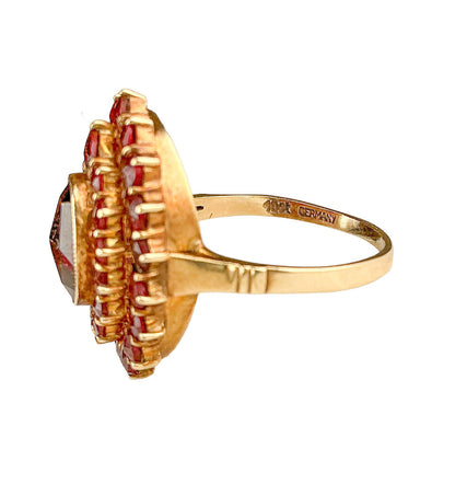 10 K Gold & Garnet Cluster Ring