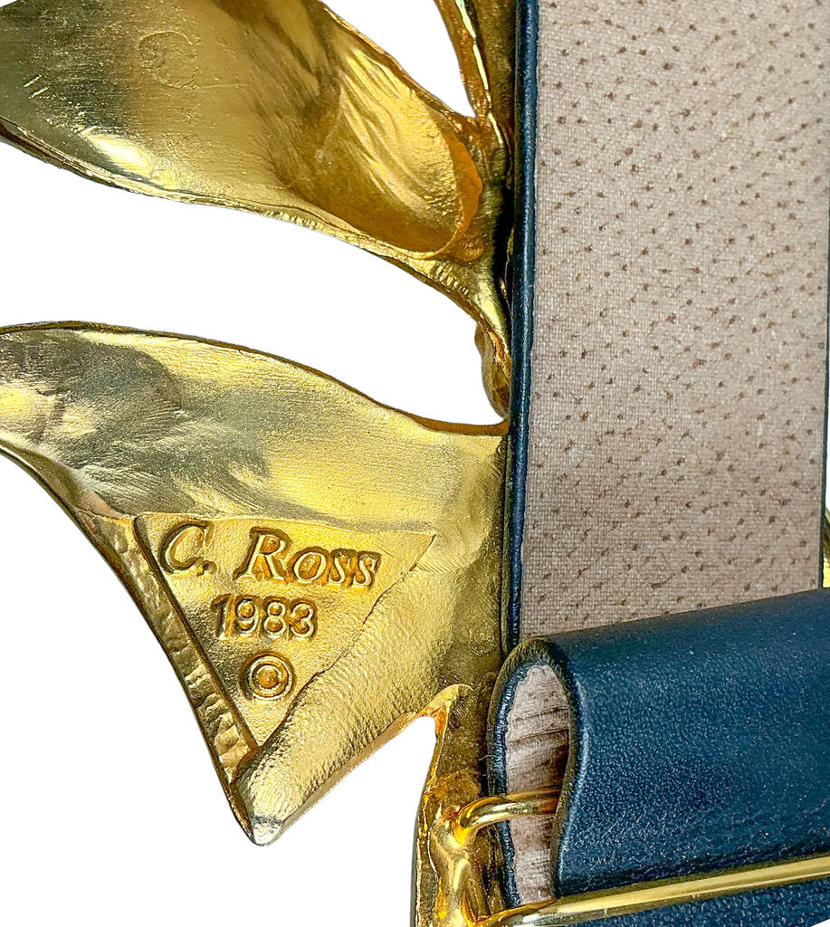 Vntg Christopher Ross Gold Plated Belt w/ Buckle
