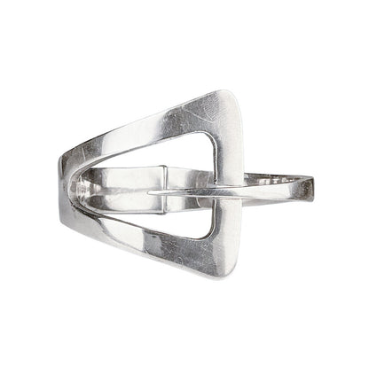 Mexican Silver Modernist Bypass Bracelet