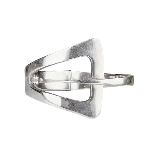 Mexican Silver Modernist Bypass Bracelet