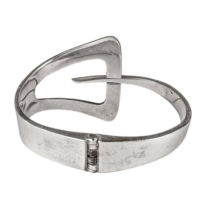 Mexican Silver Modernist Bypass Bracelet