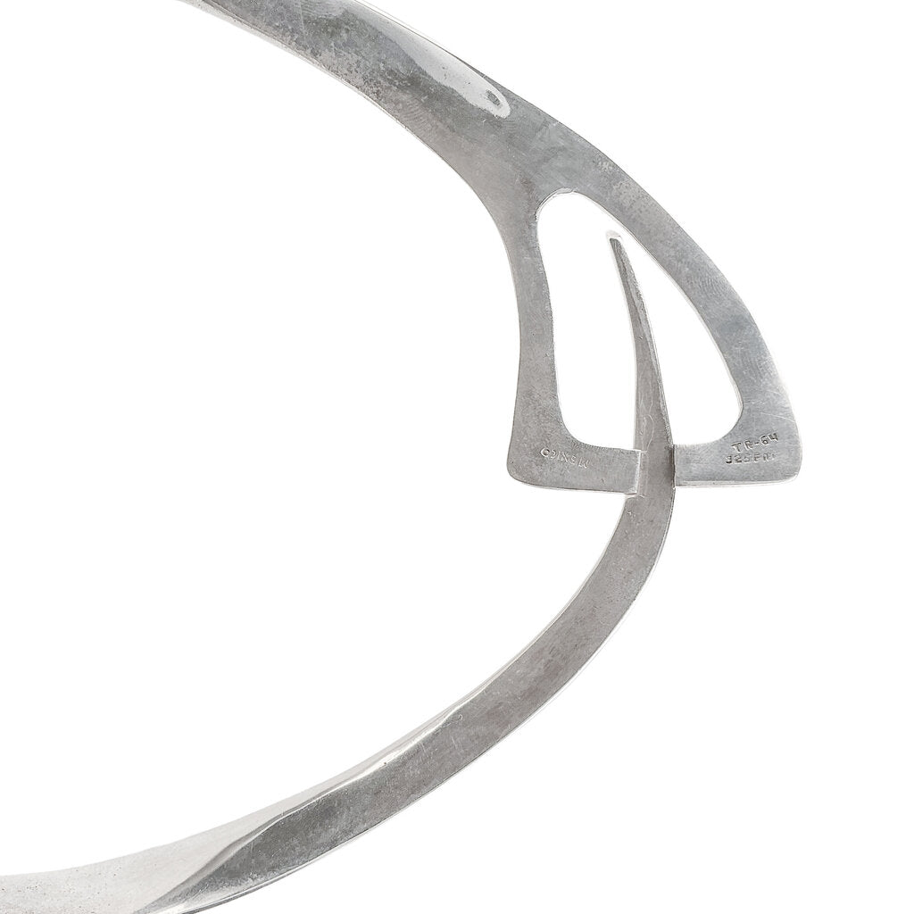 Mexican Silver Modernist Bypass Necklace