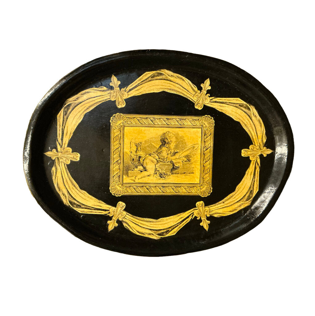 Antique Victorian Toleware Tray Table c. 19c European