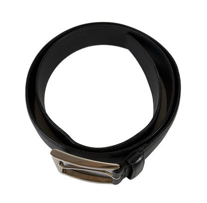 Men's Prada Black Leather Belt w silver Buckle