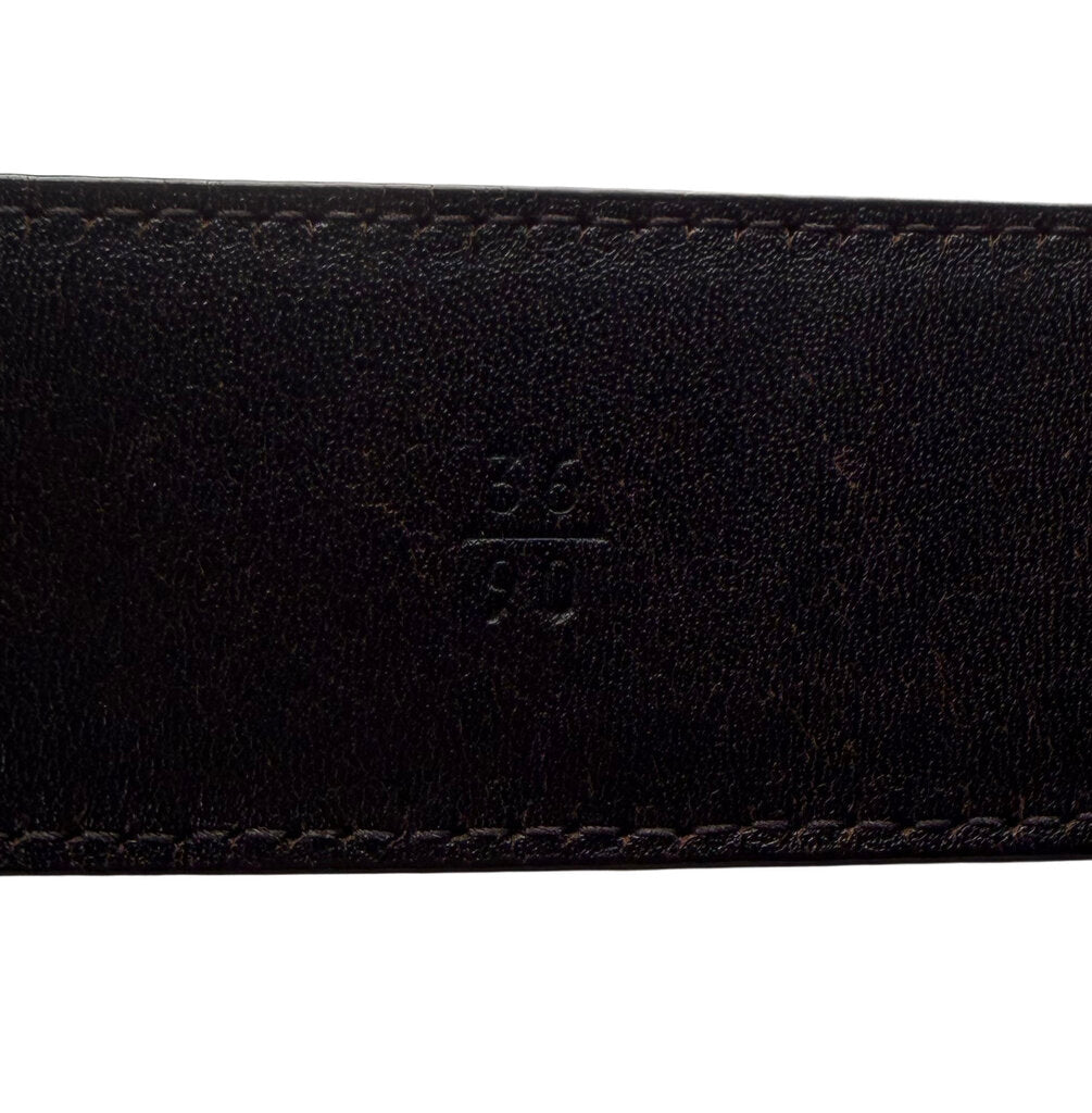 Men's Prada Brown Leather Belt w Silver Buckle