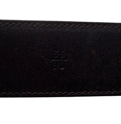 Men's Prada Brown Leather Belt w Silver Buckle