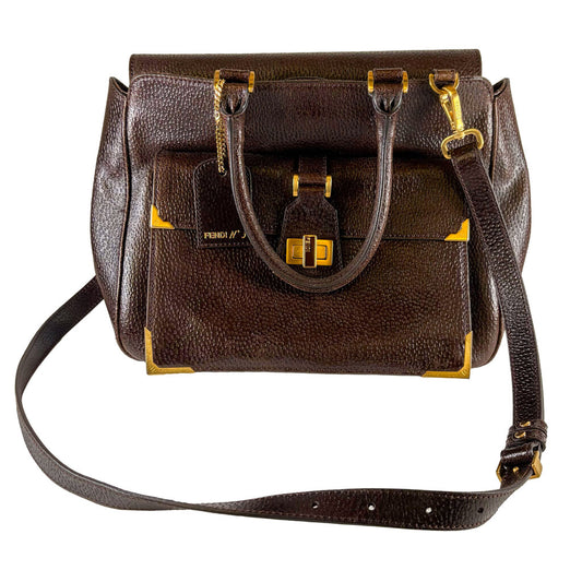 Fendi Classico No.3 Brown Leather Shopper Tote