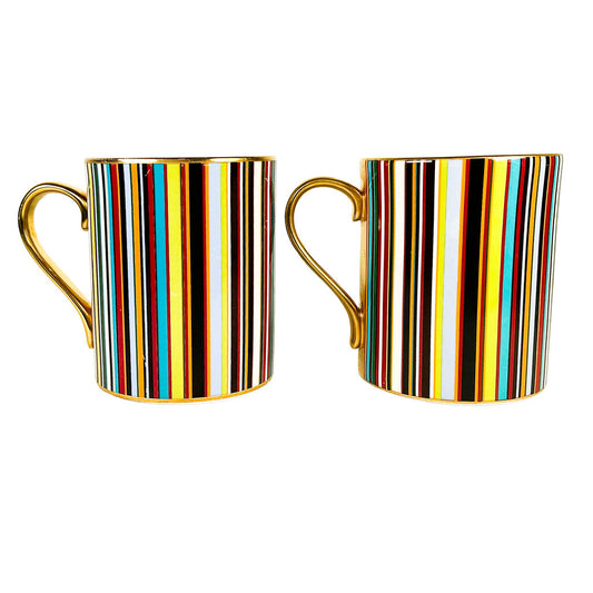 Pair of Paul Smith for Thomas Goode Signaure Stripe Mugs