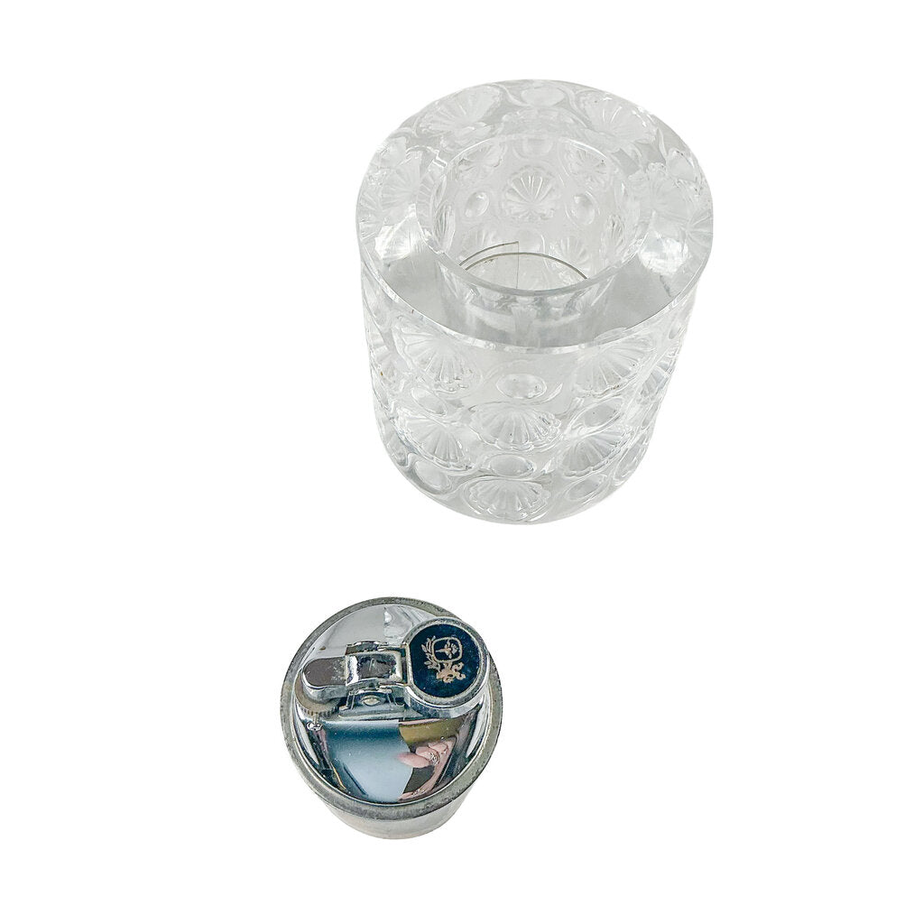 Lalique Tokyo Crystal Lighter & Ashtray Set