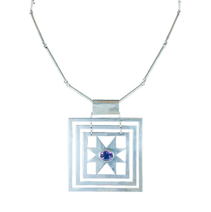 Guayasamin Coin Silver & Amethyst Necklace