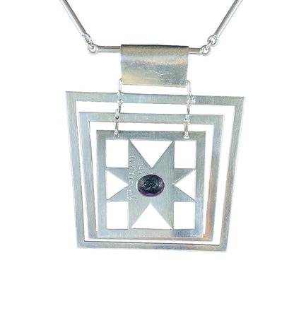 Guayasamin Coin Silver & Amethyst Necklace