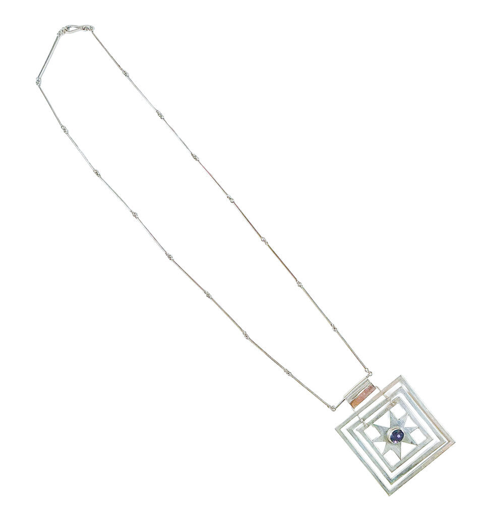 Guayasamin Coin Silver & Amethyst Necklace