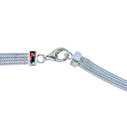 Baccarat Woven Sterling Lariat Necklace w/ Blue Crystal Accents