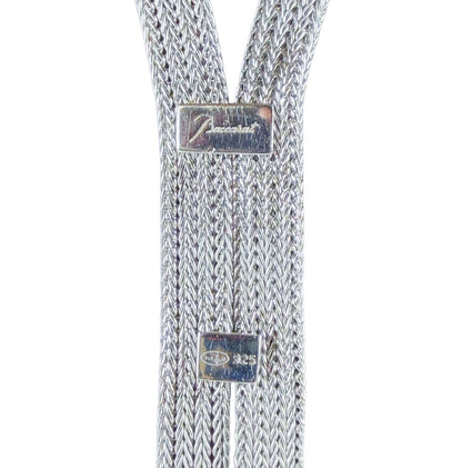 Baccarat Woven Sterling Lariat Necklace w/ Blue Crystal Accents