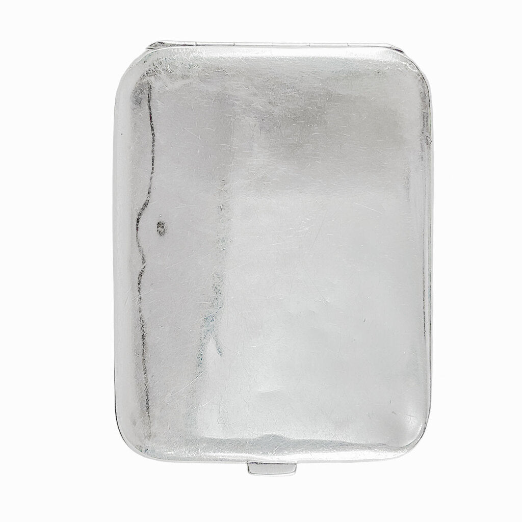 Antq Swiss Sterling Card/Cigarette Case w. Military Crest