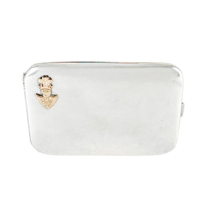 Antq Swiss Sterling Card/Cigarette Case w. Military Crest