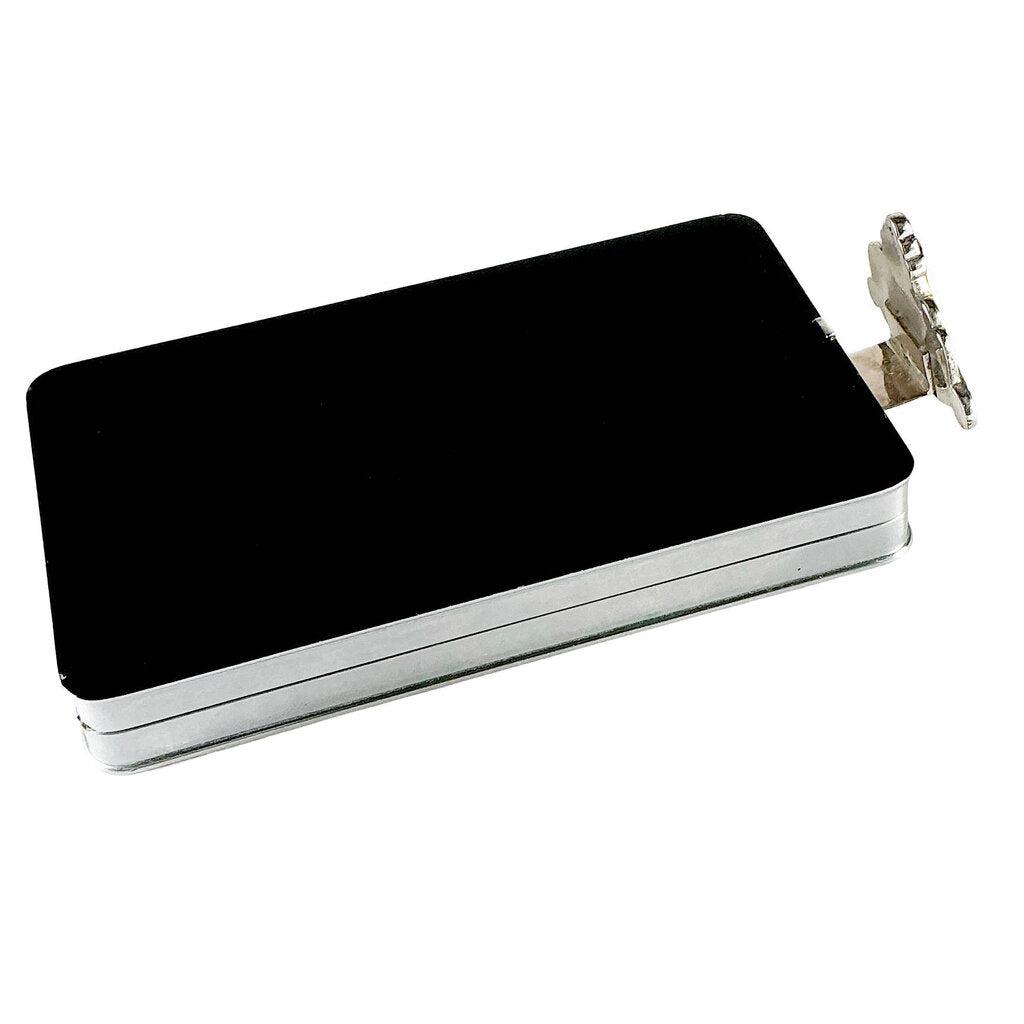 1935 Art Deco Black Enamel Carryall Minaudiere Compact