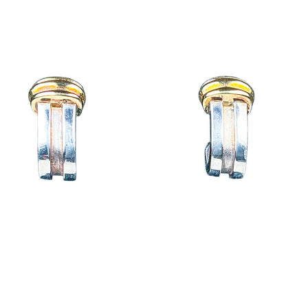 Tiffany & Co. 18K G & Sterling Two-Tone Atlas Groove Post Earrings