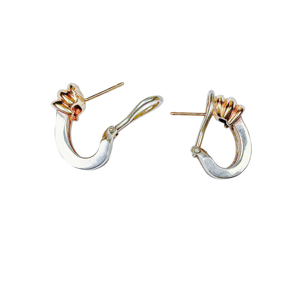 Tiffany & Co. 18K G & Sterling Two-Tone Atlas Groove Post Earrings