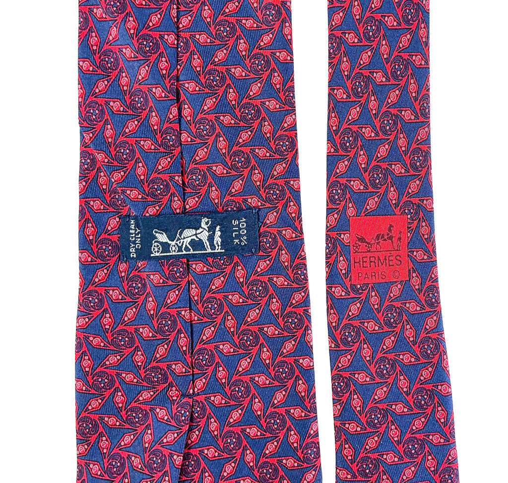 Hermes "Pinwheel Geometric" Silk Tie