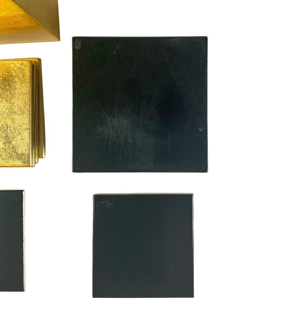 Japanese MCM Lacquerware Golf Leaf Coaster Set
