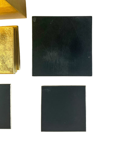 Japanese MCM Lacquerware Golf Leaf Coaster Set