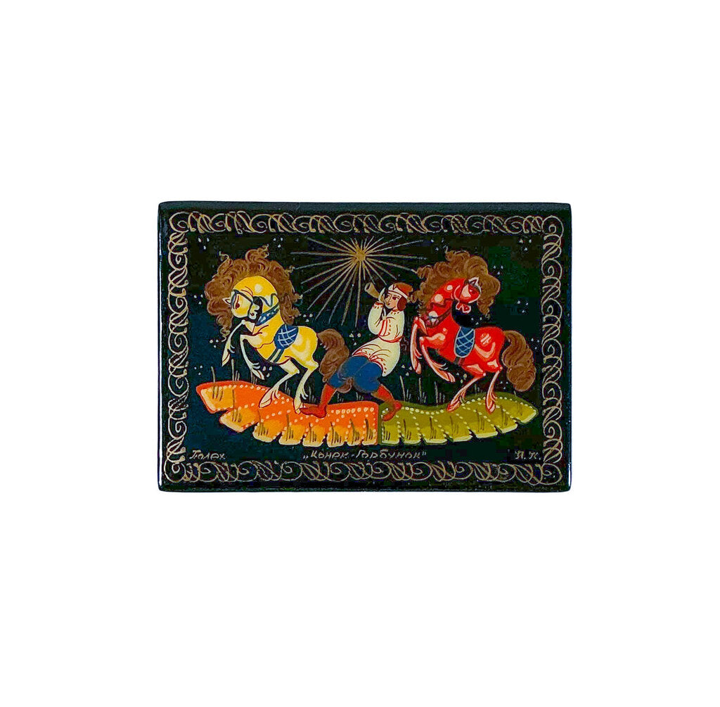 Vintg Russian Palekh Lacquer "Little Horse" Box