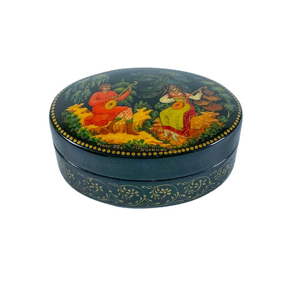 Vintg Russian Palekh Lacquer "Musician" Box