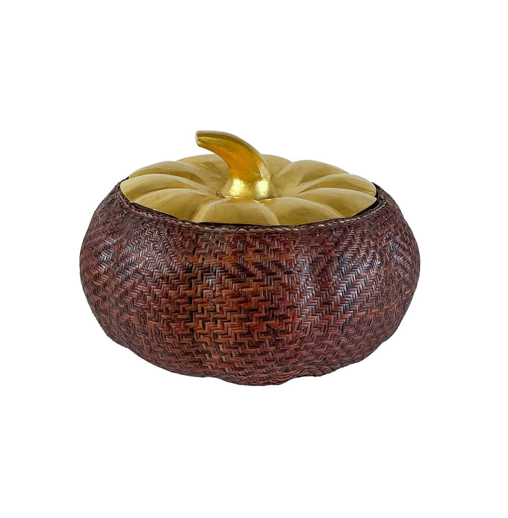 Thai Gold Lacquer Pumpkin w/ Woven Base