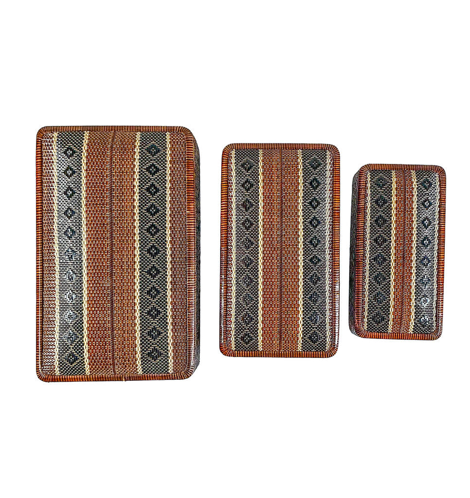 3PC Handwoven Thai Nesting Boxes
