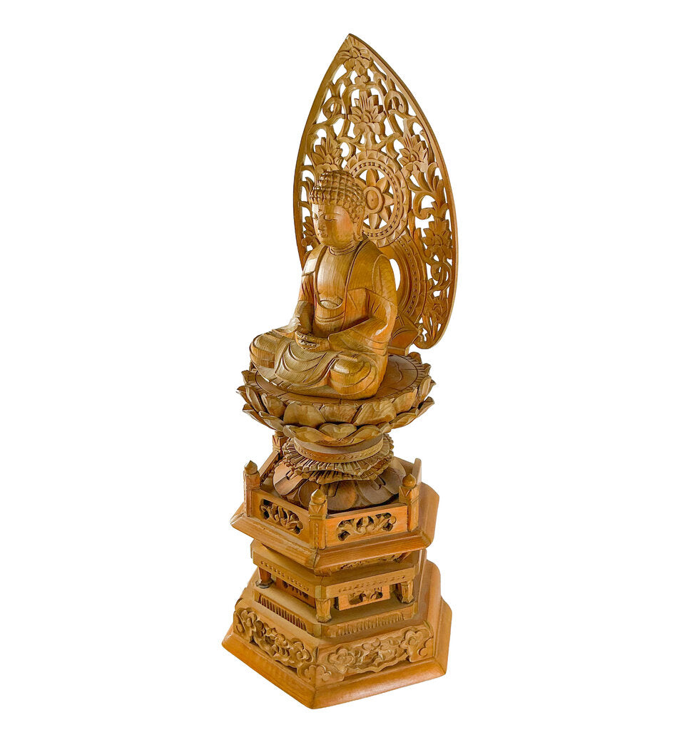Carved Chinese Seated Buddha, 20c.