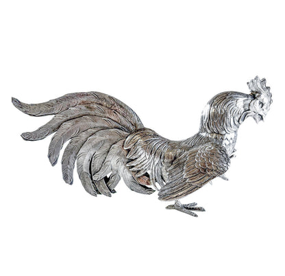 Pair of Antique Sterling Roosters