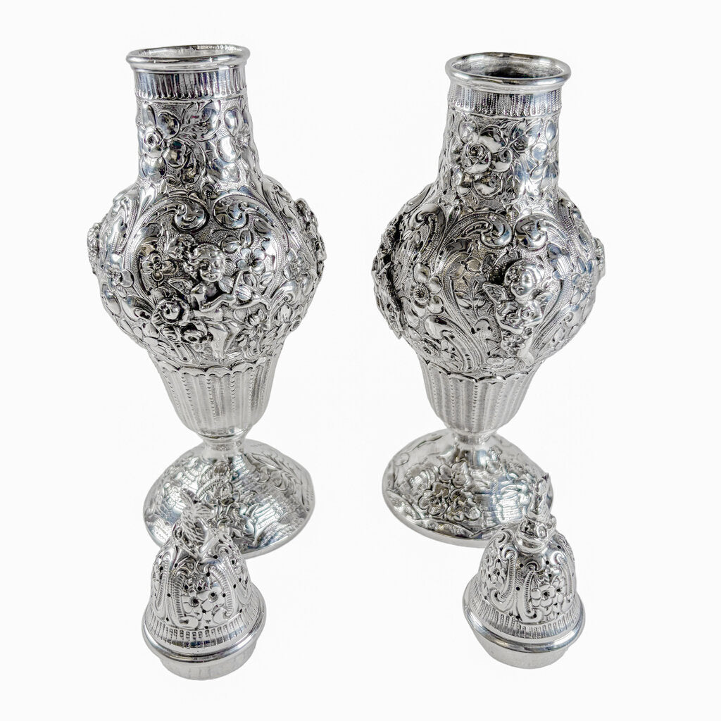 Pair of German Stering Rococo Casters