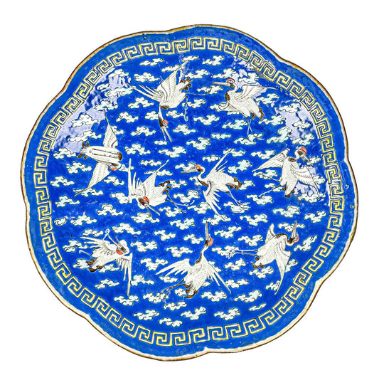 Tongzhi Footed Dish with Cranes. 19th c.