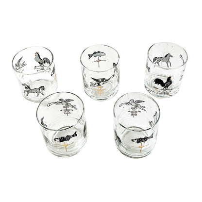SET of 5 Vintage Libby Weathervane Juice Glasses