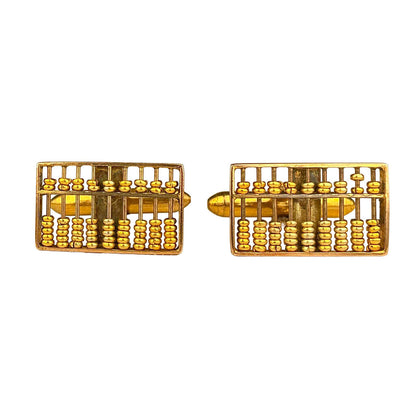 14K YG Abacus Cuff Links