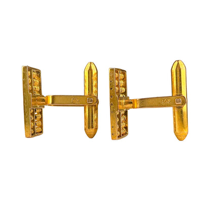 14K YG Abacus Cuff Links