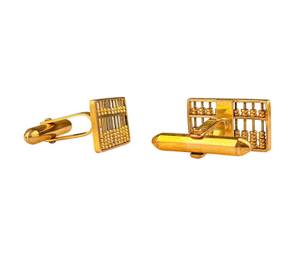 14K YG Abacus Cuff Links