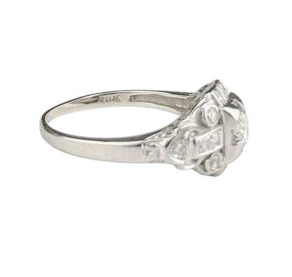 18K WG Art Deco Diamond Ring