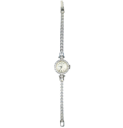 14K WG & Diamond Vintage Ladies Omega Manual Wind Wristwatch